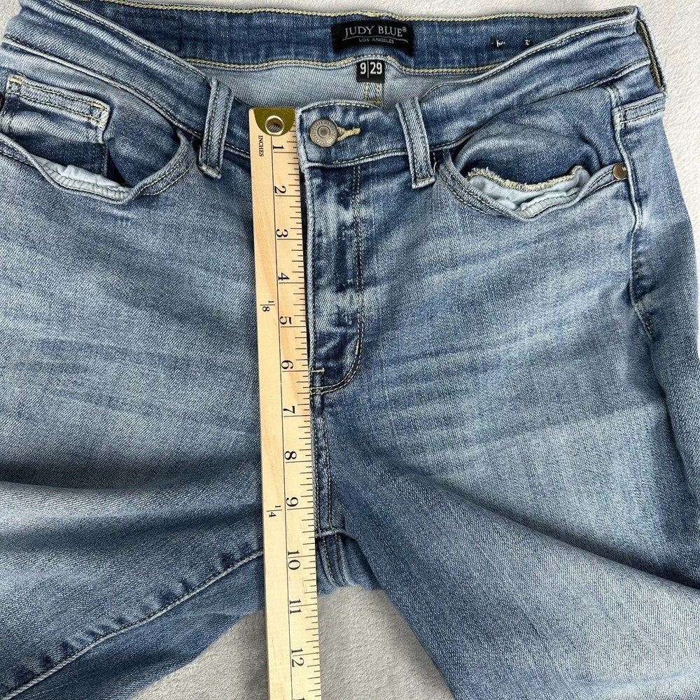 JUDY BLUE Boyfriend Fit Jeans Women's 9/29 Medium Wash Distressed - Picture 12 of 16